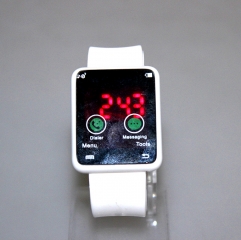 Montre à horloge en silicone avec plus de fonctions regarder montre couleur blanche