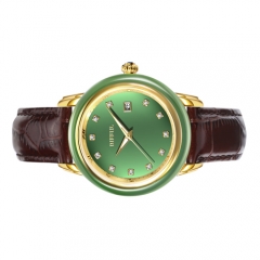 Montre en jade en cuir véritable originale OEM Original Swiss Mechanical Movement